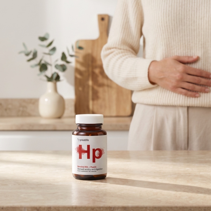 Greatlife Betaine HCl Digestive Support (Saltsyra-stöd) 60 kapslar