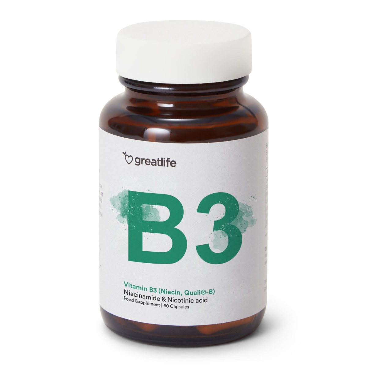 Greatlife Vitamin B3 (Niacin, Quali®-B) 60 kapslar